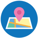 Map icon indicating retailer locations.